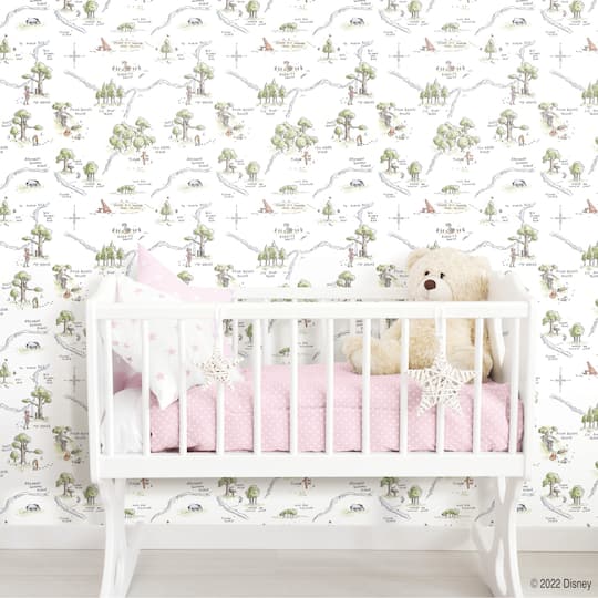 RoomMates Winnie The Pooh 100 Acre Wood Map Peel & Stick Wallpaper